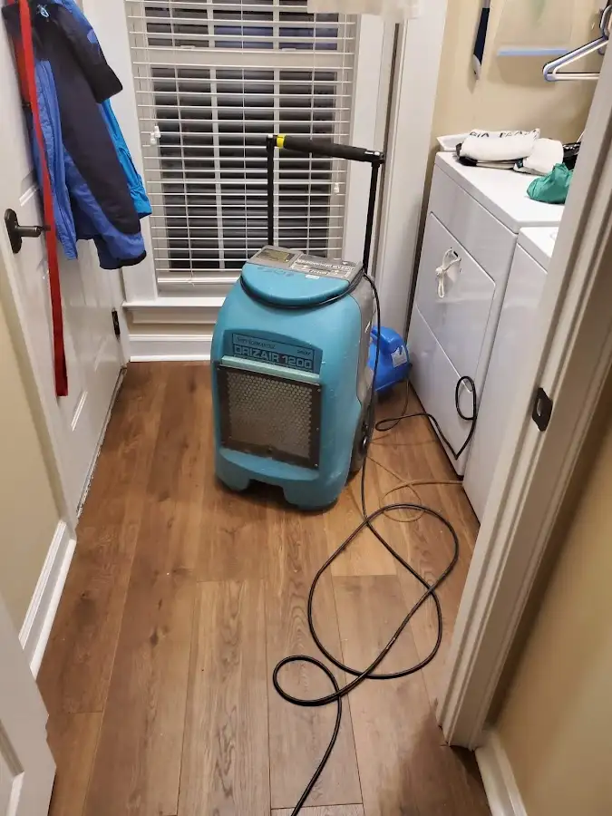 Commercial dehumidifier deployed for Flood Damage Cleanup in Kentfield